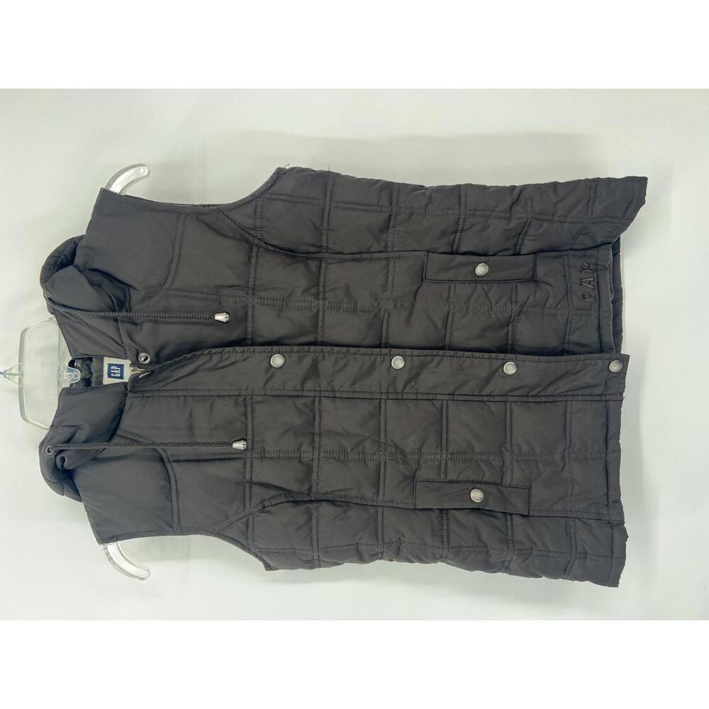 GAP Women's Quilted Hooded Vest Black Medium Lightweight Warm
